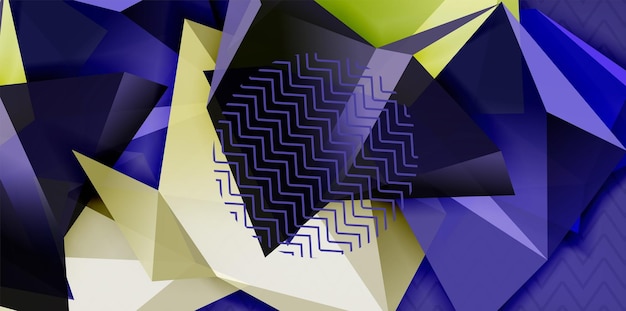 Vektor trekantede 3D geometriske former baggrund moderne plakatdesign