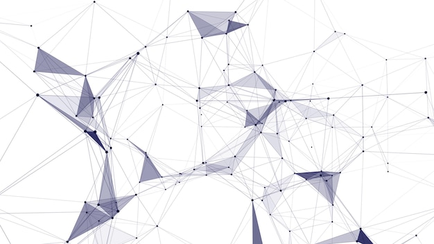 Vektorbaserad teknikbakgrund – Plexus-effekt – abstrakt polygonal bakgrund med anslutande punkter och linjer – teknikbakgrund för anslutning