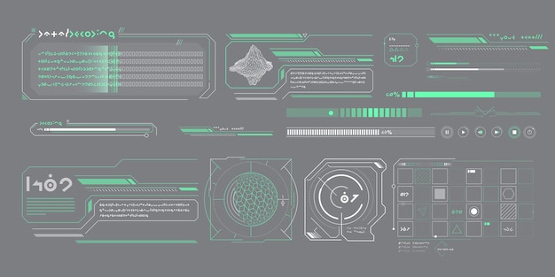 Vektordataelement för scifi-gränssnitt infografik