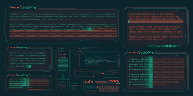 Vektordataelementer til scifi-interface infografik