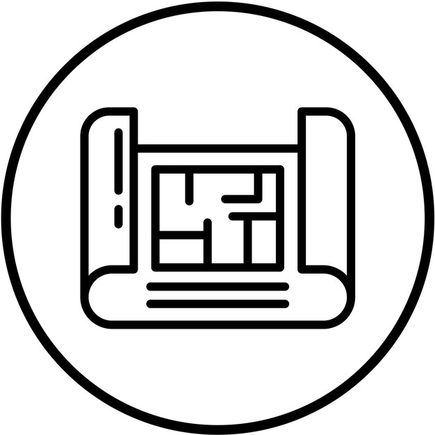 Vektordesign – ikonstil for plantegning