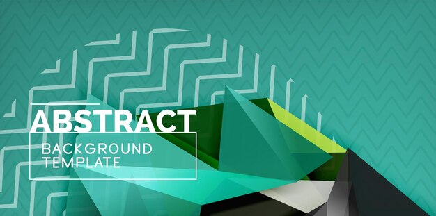 Vektörel üçgen 3D geometrik şekiller arka planı modern poster tasarımı