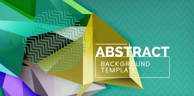 Vektörel üçgen 3D geometrik şekiller arka planı modern poster tasarımı