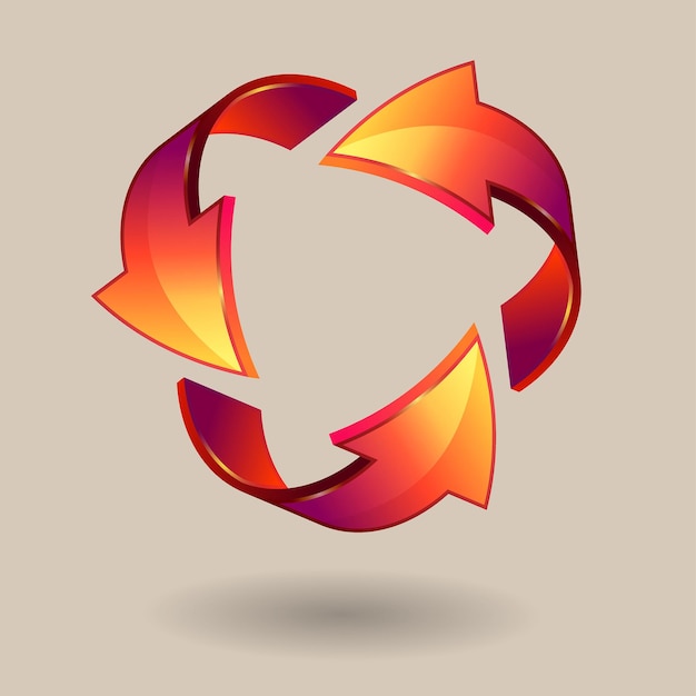 Vektorillustration af 3D-pil logo design