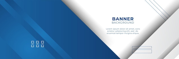 Vektorillustration af blå bannerbaggrund – abstrakt mosaik af polygoner i blåt banner