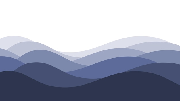 Vektorillustration af blå havbølge som baggrunds-wallpaper med grafisk bølgedesign til baggrund