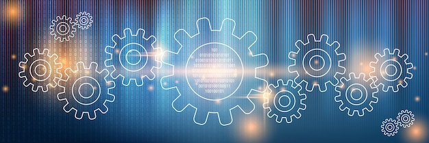 Vektorillustration af databehandling og informationsberegning