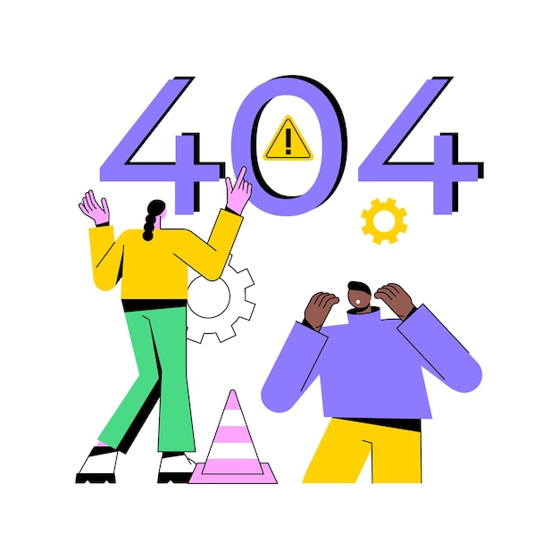 Vektorillustration af et abstrakt 404-fejlkoncept