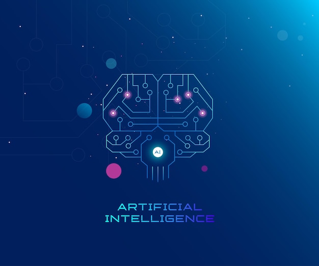 Vektorillustration af kunstig intelligens