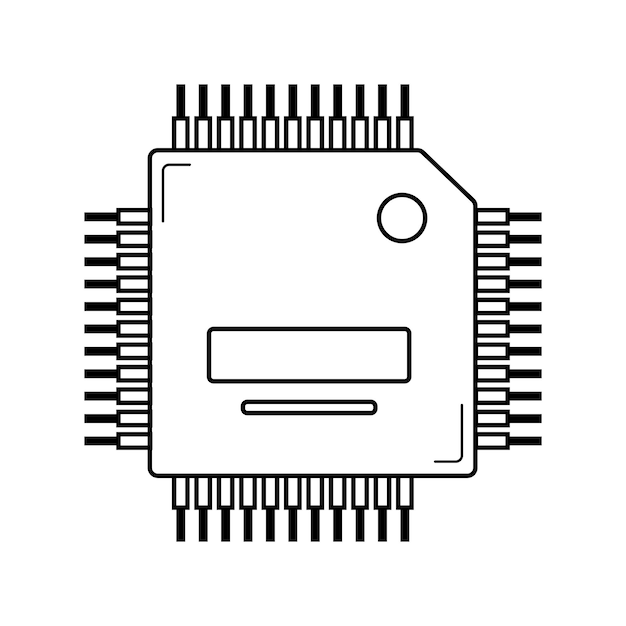 Vektorillustration af lineært mikroelektronisk kredsløb