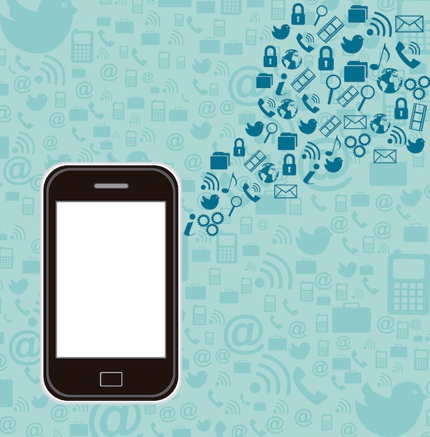 Vektorillustration af touchscreen-smartphone med apps