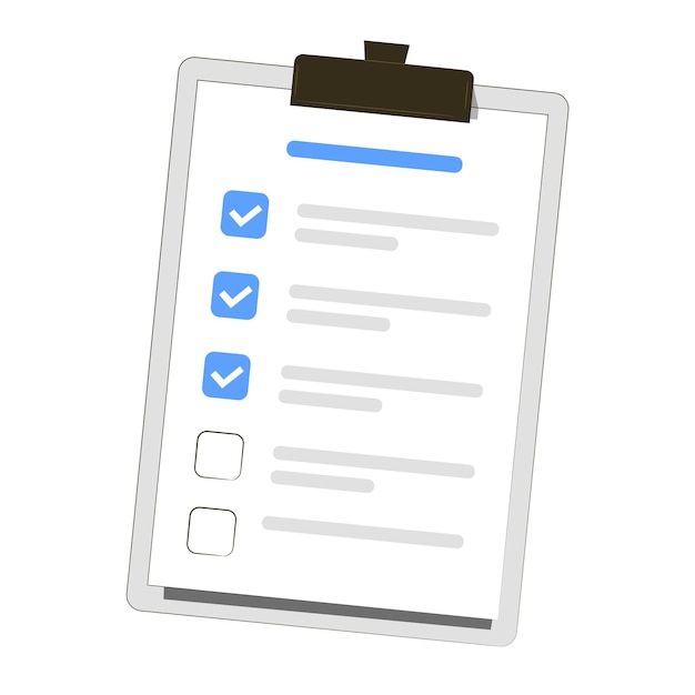 Vektorillustration av en checklista urklipp