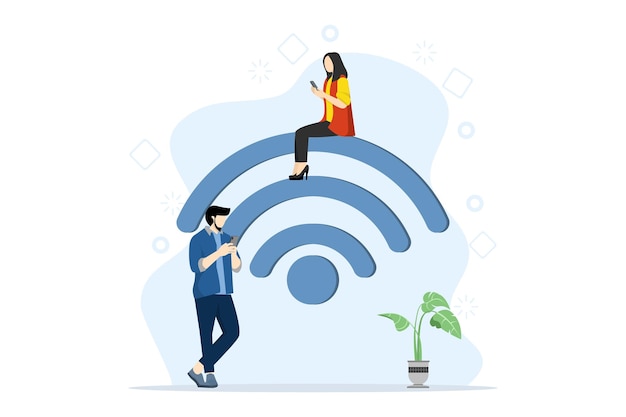 Vektorillustration om konceptet mobilnät eller trådlös internetanslutningsteknik