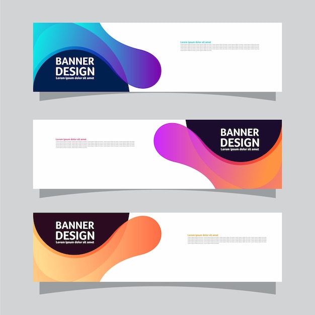 Vektorsæt med landskabsbanner baggrundsdesignkoncept