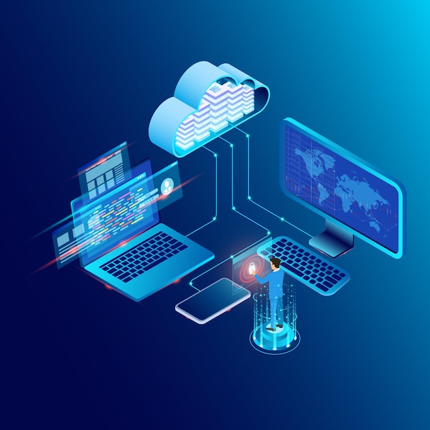 Vektorskabelon til websteds-cloudteknologi