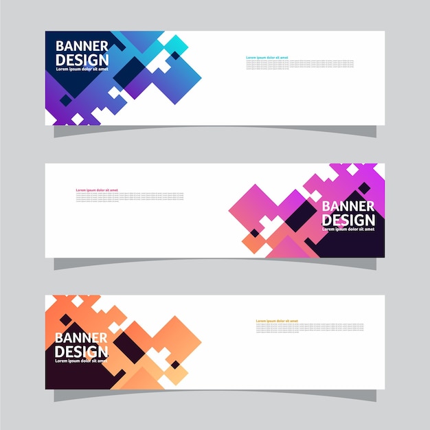 Vektoruppsättning av landskapsbanner bakgrund designkoncept