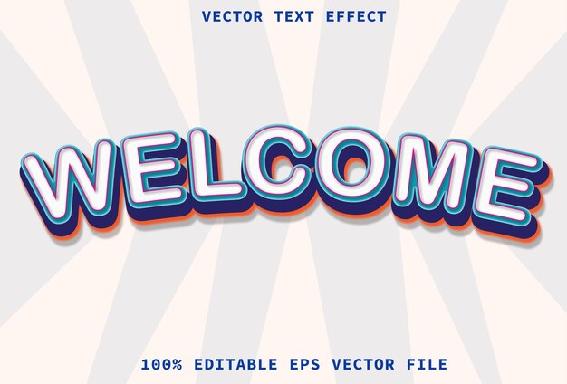 Velkommen tekst effekt redigerbar tekst effekt 3d