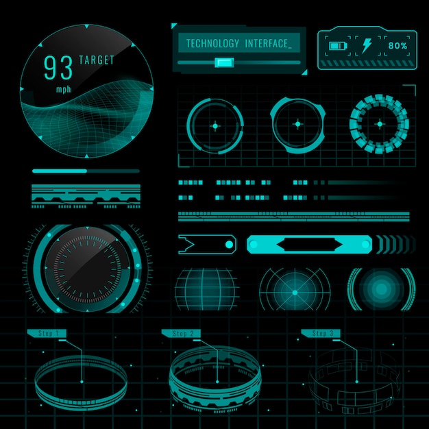 velocity technology interface template design elements vector