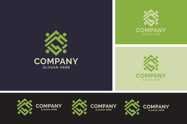 Versatile Corporate Logo Design Showcased in Multiple Color Variations and Layouts