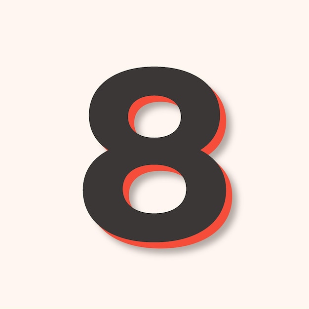 Versatile Modern Number 8 Icon in Brown and Orange with Sleek Background