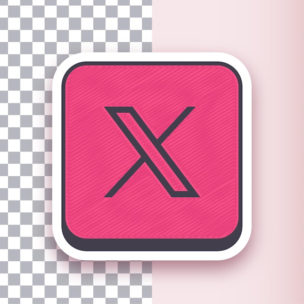 Versatile Red Sticker Vector Twitter Icon Design with Customizable Background