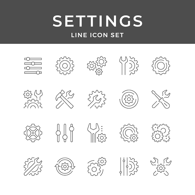 Versatile Settings Line Icons for Web Design and App Development
