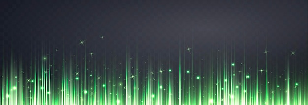 Vertical green horizontal lines Speed rays velocity light neon flow motion effect