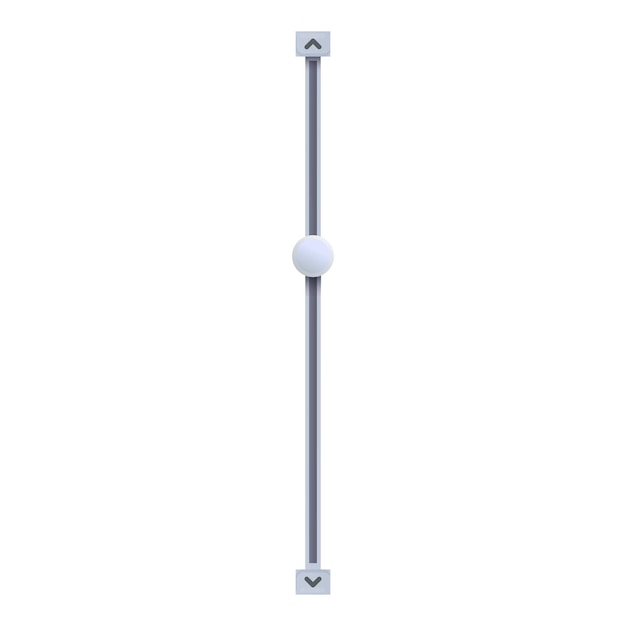 Vertical interface slider with round handle pointing upwards
