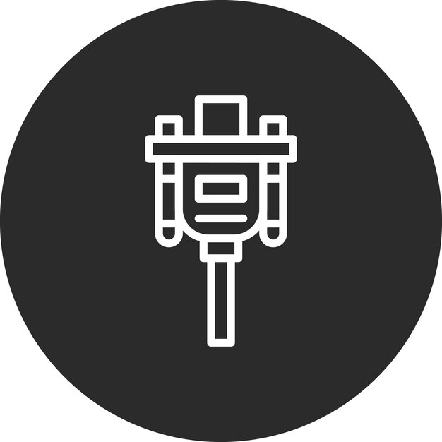 Vga Cable vector icon illustration of Computer and Hardware iconset