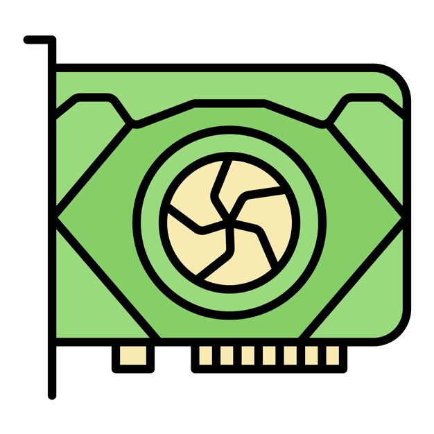 Vga Card Vector Illustration Style