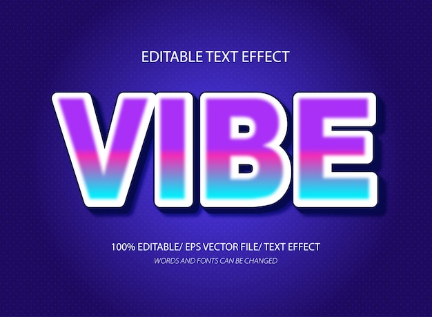 Vibe 3d editable text effect