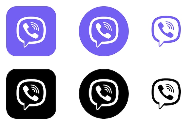 Viber Logo Bundle Viber App Icon Set Vector Social Media Design for Digital Download