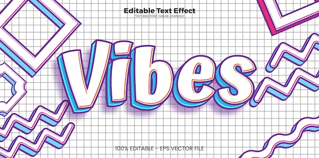Vibes editable text effect in modern trend style