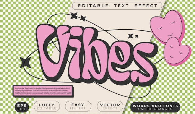 vibes groove mood fully editable vector text file