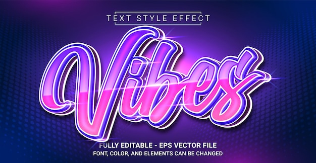 Vibes Text Style Effect Graphic Design Element