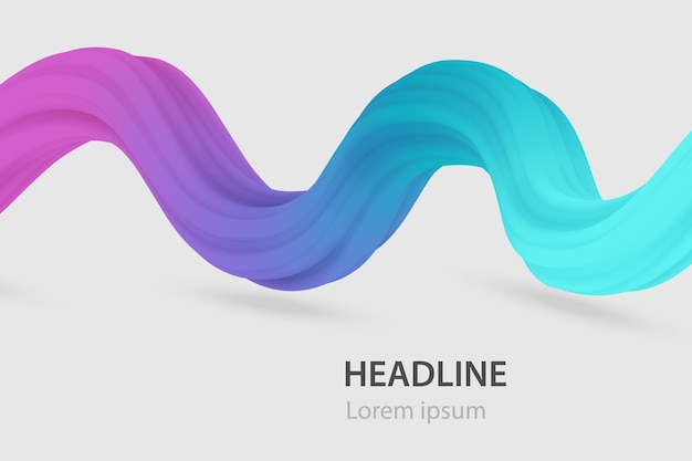 Vibrant 3D Colorful Wave with Gradient Transition