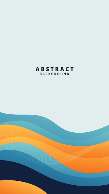 Vibrant and modern abstract background with vertical flowing orange and blue waves