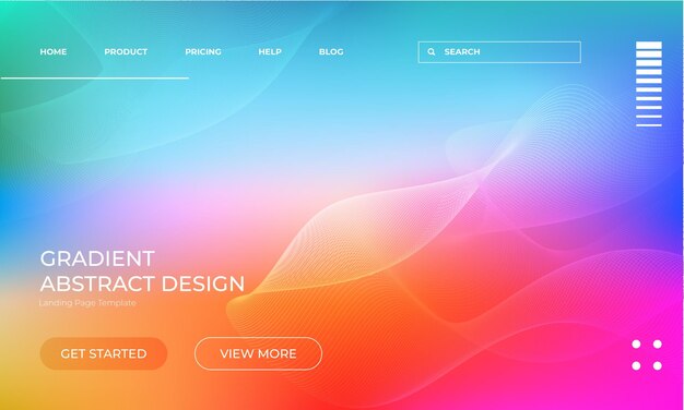 vibrant colorful gradient vector background design for landing page template