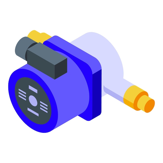 vibrant isometric illustration of a modern electric motor isolated on white background