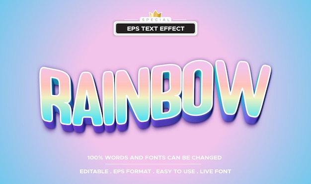 Vibrant Rainbow Text Effect with Colorful Gradient Typography for EyeCatching Designs