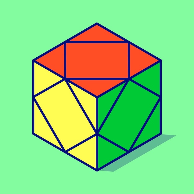 Vibrant Skewb Cube Vector Illustration