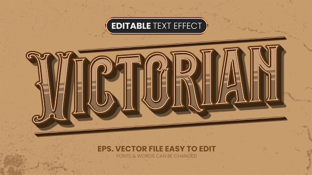 Victorian editable text effect old vintage text style