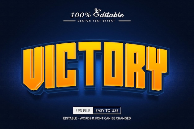 Victory text effect editable text style
