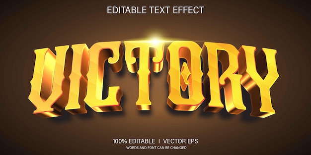 victory vector text effect with modern style design