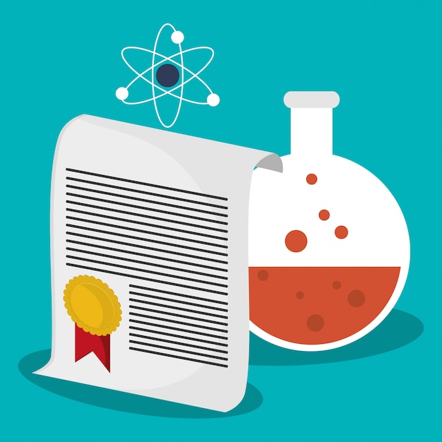 Videnskab reagensglas certifikat atom skole