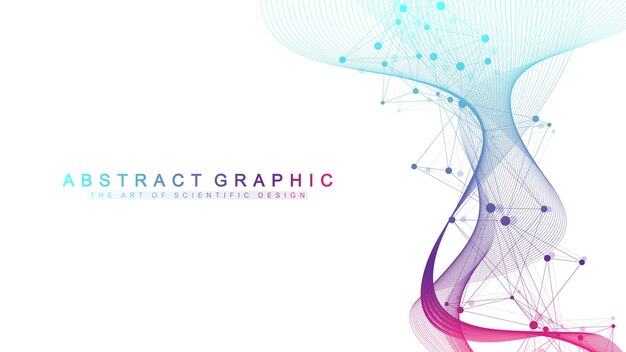 Videnskabelig vektor illustration genetisk manipulation DNA helix DNA streng molekyle eller atom neuroner Genomiske sekvenser visualisering Abstrakt struktur til videnskab eller medicinsk baggrund