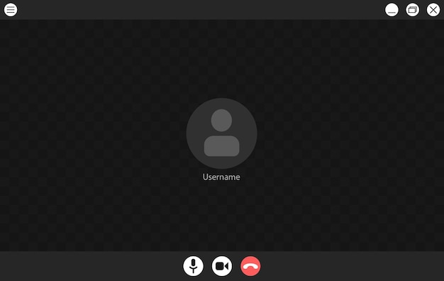 video call screen template video call interface vector page of the workspace