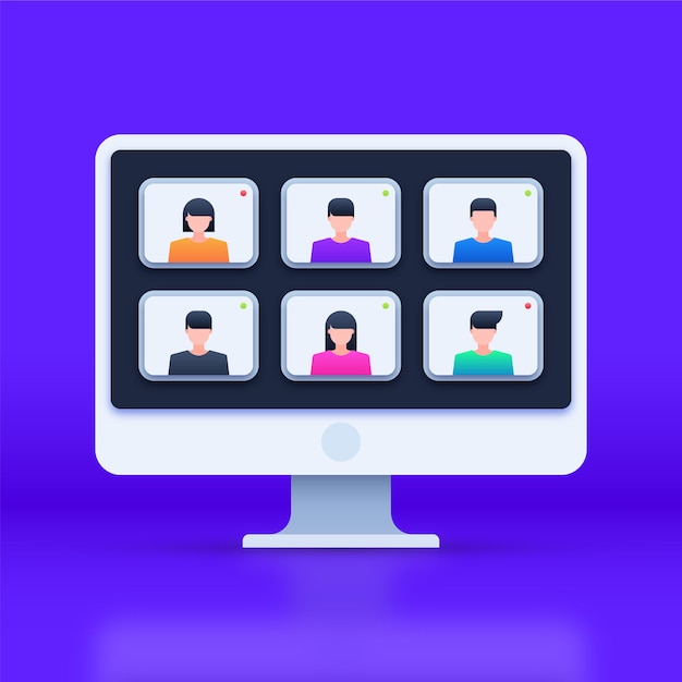 Video conference call of a business group meeting