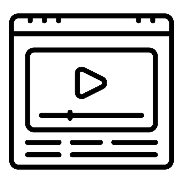 Video education icon Outline Video education vector icon for web design isolated on white background