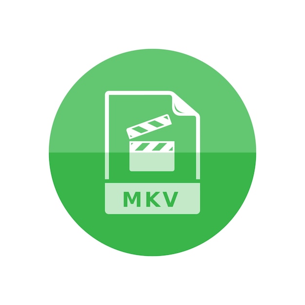 Video file format icon in flat color circle style Computer data movie streaming online download